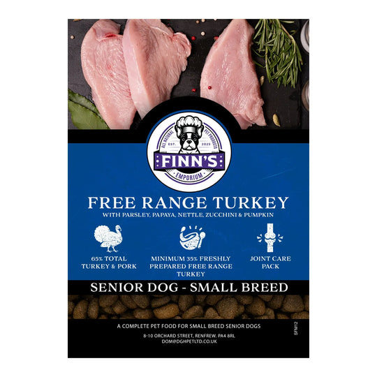Finn's Small Breed Senior Dog Free Range Turkey Complete Dry Food
